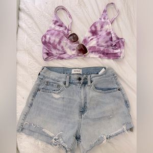 Purple tie dye bathing suit